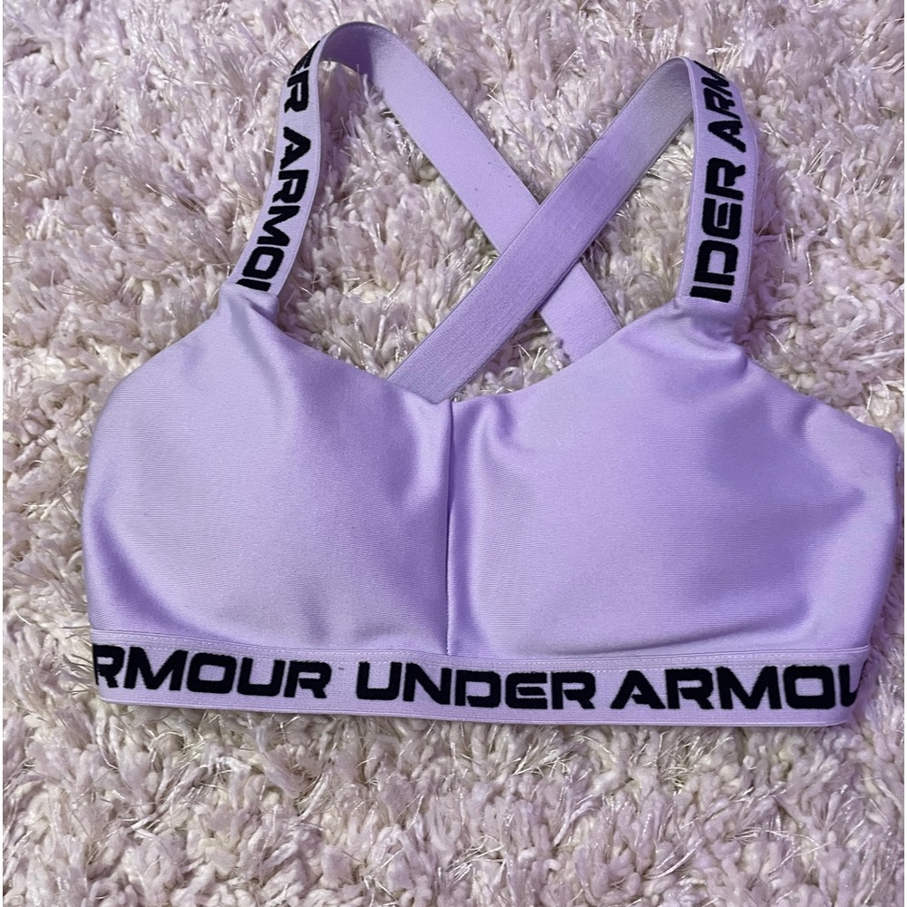light purple under armour sports bra, women’s small